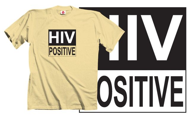 Obrázek k výrobku 1128 - tričko s potiskem HIV POSITIVE