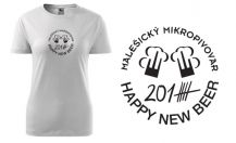 Obrázek k výrobku 1253 - tričko s potiskem MIKROPIVOVAR MALEŠICE  HAPPY NEW BEER