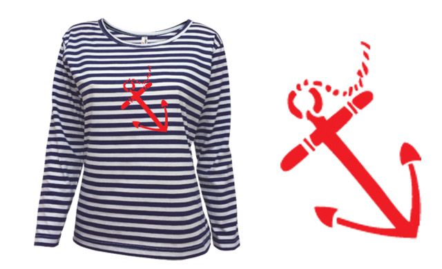 Obrázek k výrobku 1307 - dámské tričko dl. rukáv RED ANCHOR