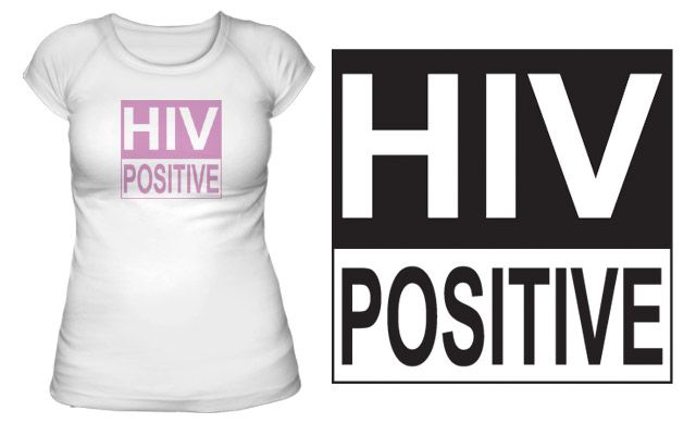 Obrázek k výrobku 1147 - tričko s potiskem dámské HIV POSITIVE