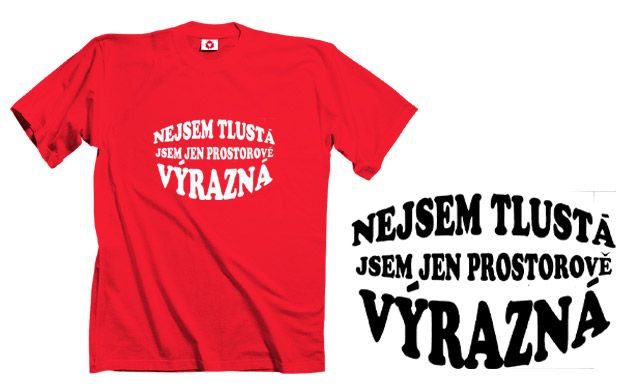 Obrázek k výrobku 573 - tričko s potiskem NEJSEM TLUSTÁ
