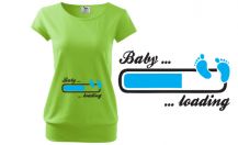 Obrázek k výrobku 1422 - těhotné tričko BABY LOADING modré