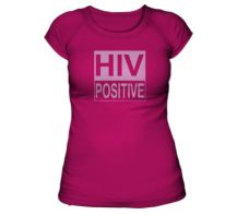 Obrázek k výrobku 1147 - tričko s potiskem dámské HIV POSITIVE