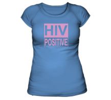 Obrázek k výrobku 1147 - tričko s potiskem dámské HIV POSITIVE